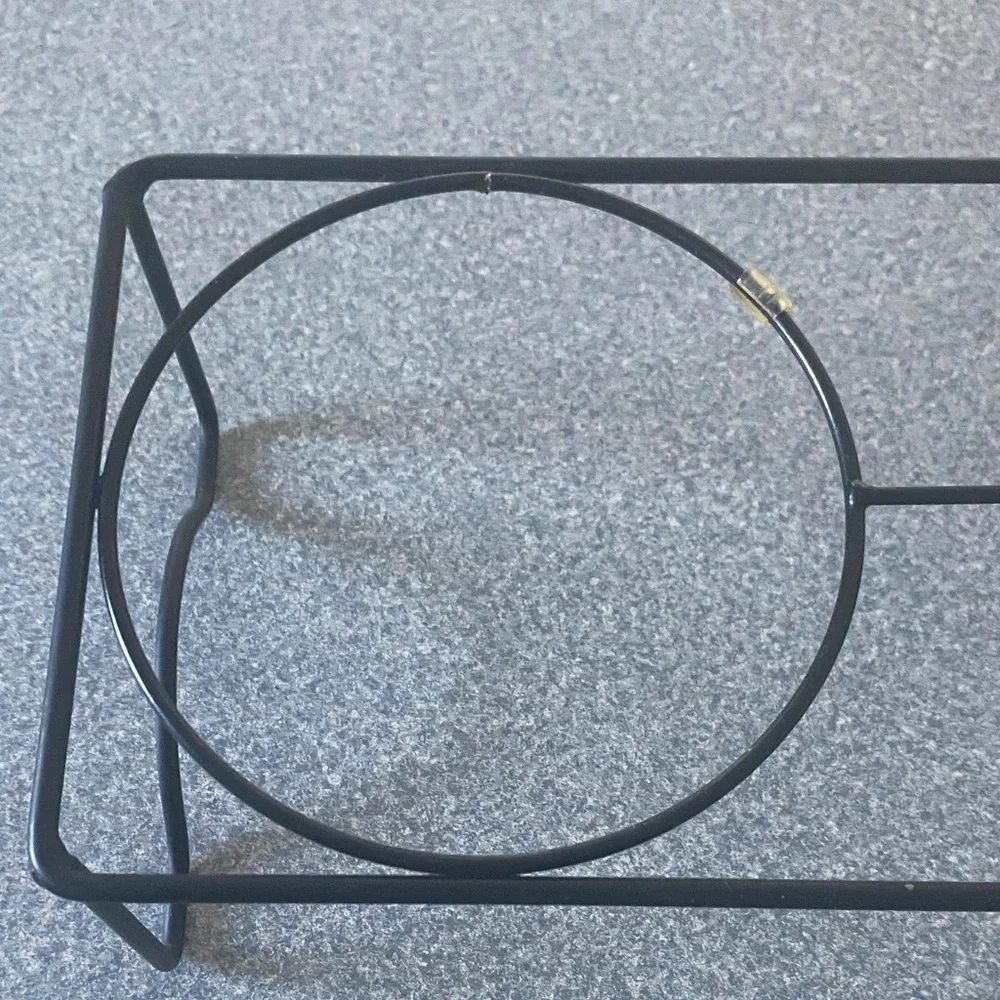 Black Metal Double Bowl Stand